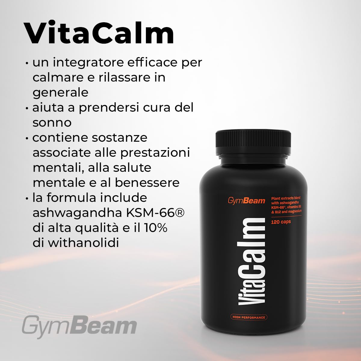 GymBeam VitaCalm 120 Cps Ashwagandha KSM-66 Stress