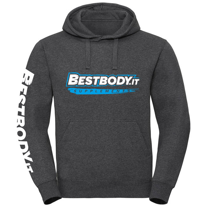 Best Body Felpa Uomo Grigio Scuro Cotone Tg L con Cappuccio