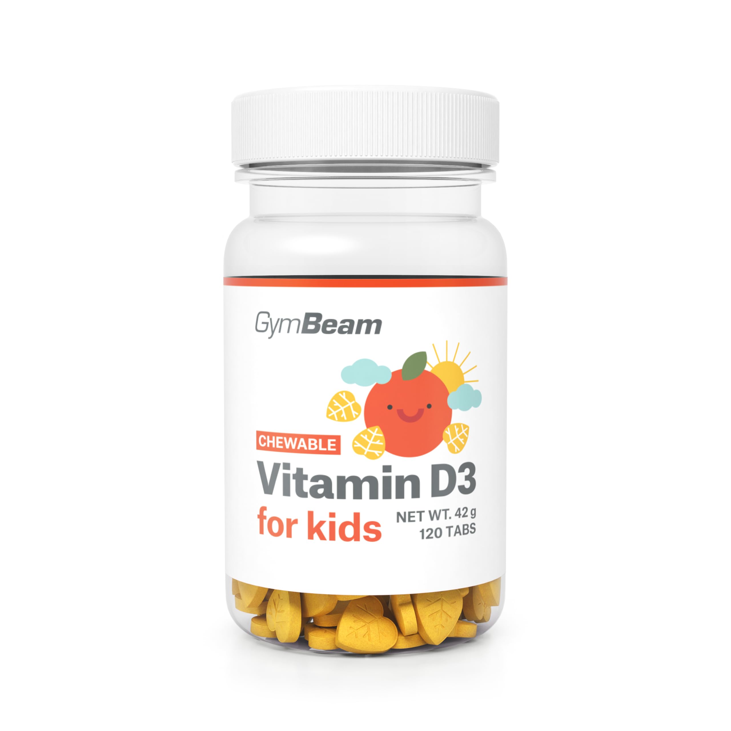 GymBeam Vitamine D3 Bambini Masticabile Arancia 120 Compresse