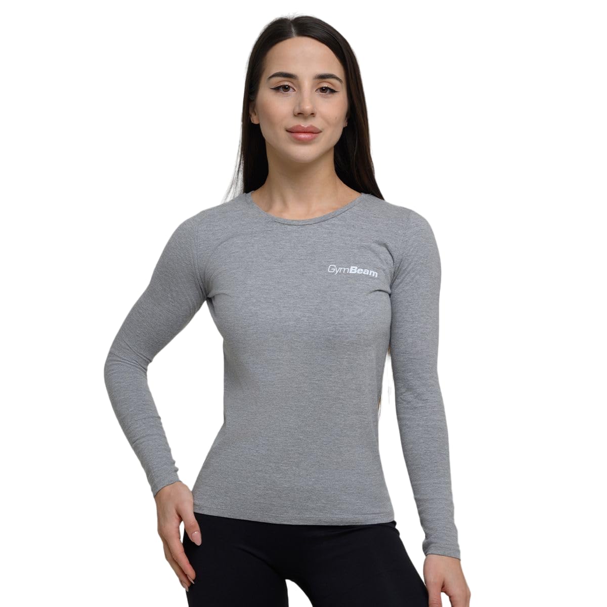 GymBeam T-Shirt Maniche Lunghe Donna L Grey 100% Cotone