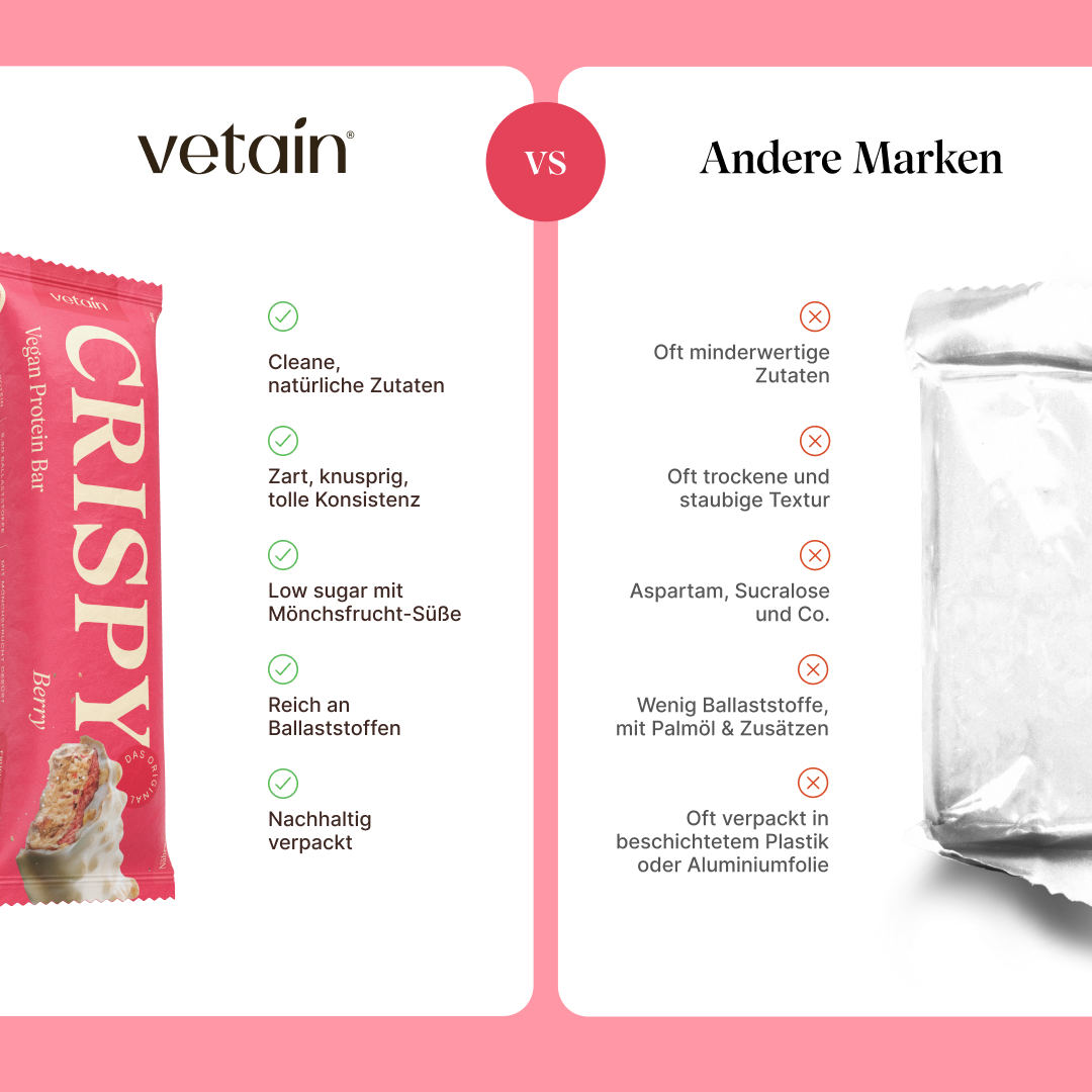 Vetain Crispy Barrette Proteiche Berry 12 Pezzi Vegane