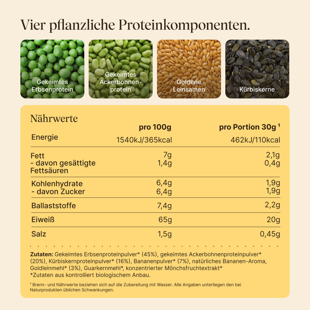 Vetain Vegan Protein polvere 540g banana bio
