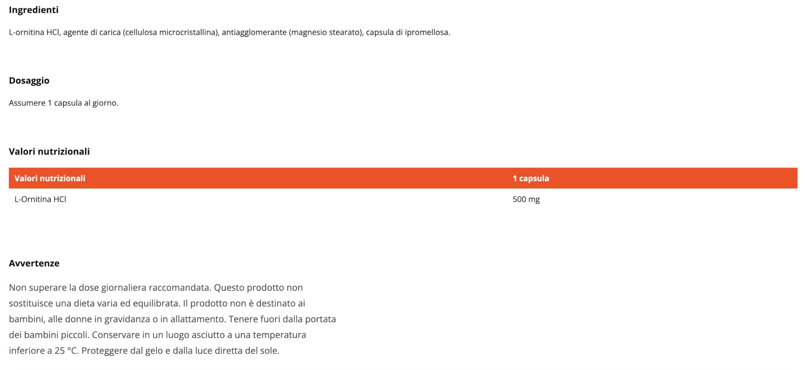 GymBeam L-Ornitina 500 mg 90 capsule integratore vegano atleti