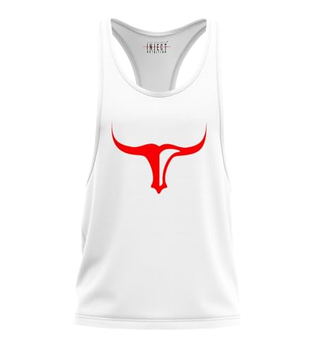 Inject Canotte Tank Top Bianco Torus Rosso Unisex Palestra