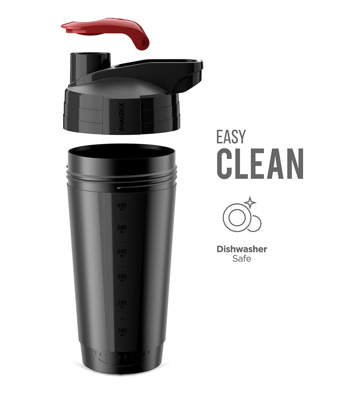 INJECT NUTRITION Shaker Circle 700ml shaker proteine nero rosso