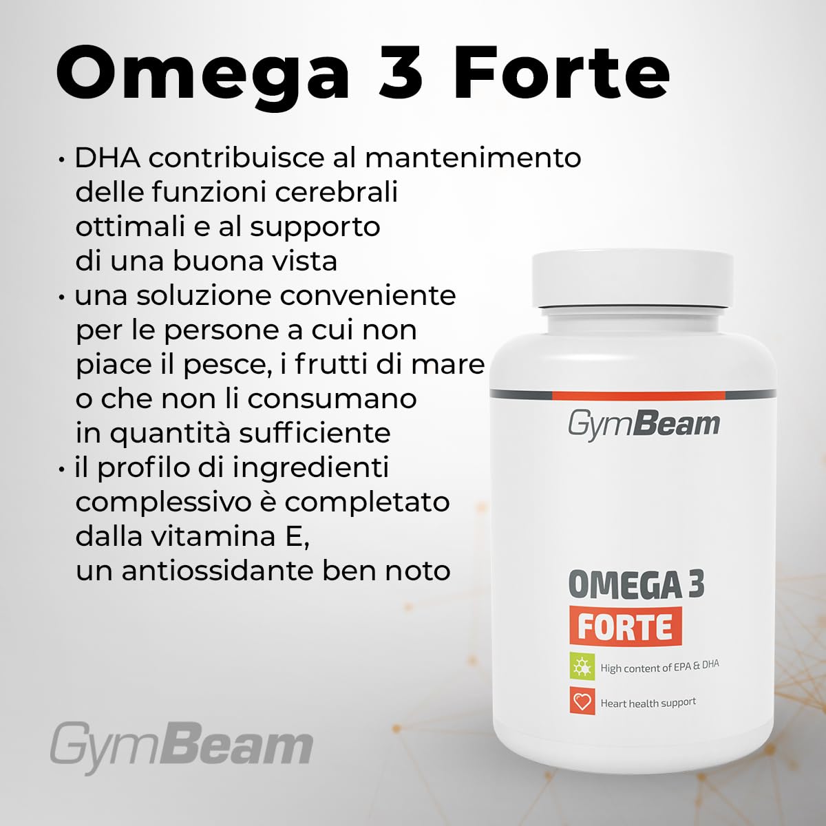 GymBeam Omega 3 Forte 90 Capsule Olio Pesce EPA DHA