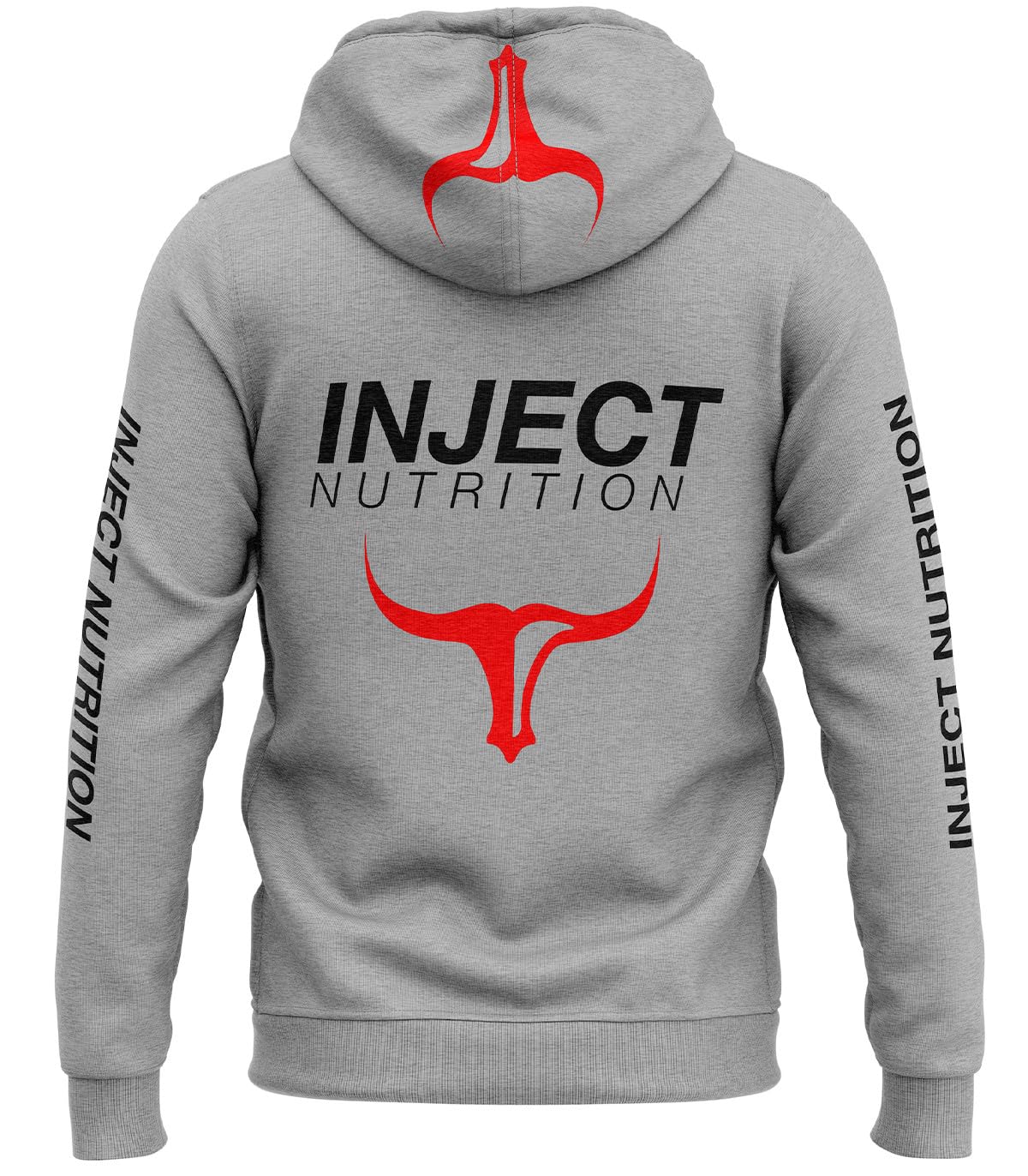Inject Nutrition Felpe ZIP Felpa con Zip Grigio Melange Cappuccio