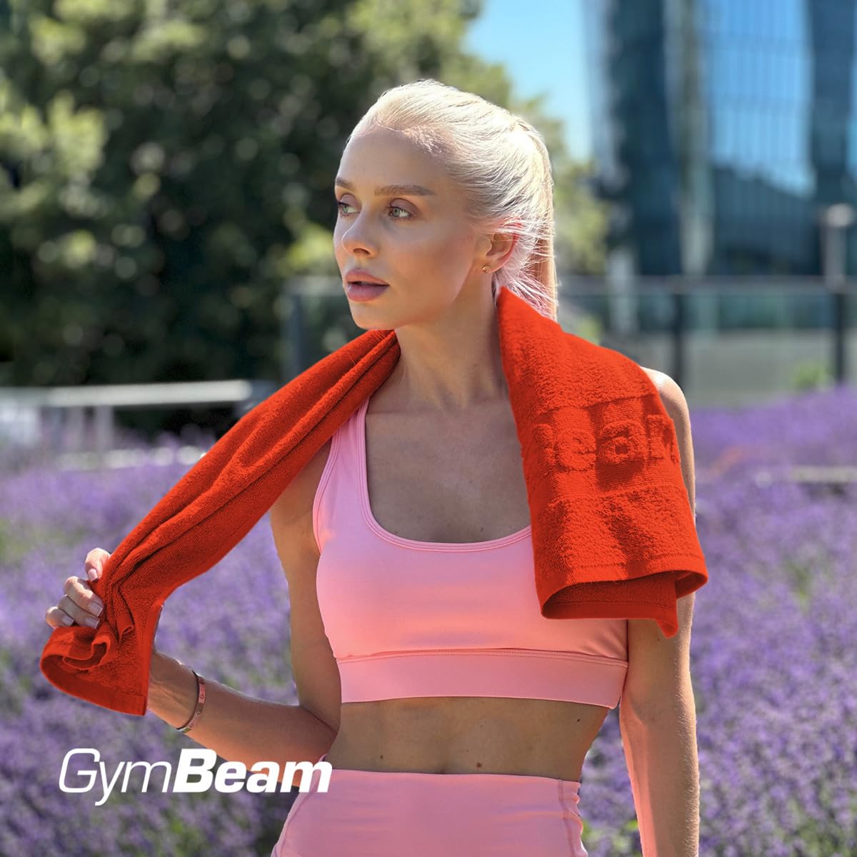 GymBeam Asciugamano Palestra 50x90 cm Arancione Cotone