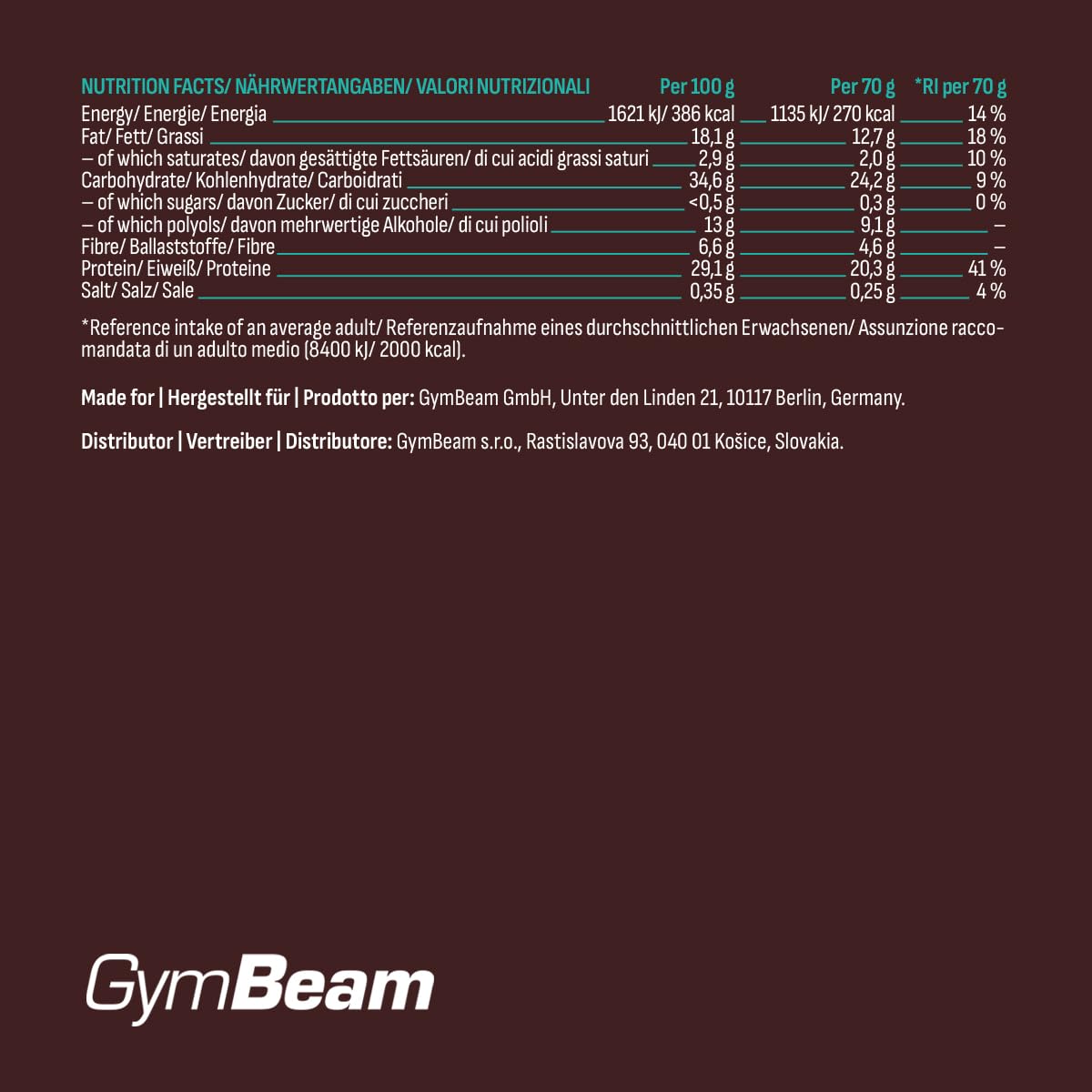 GymBeam ASAP Cookie Proteico Triple Chocolate 10x70g