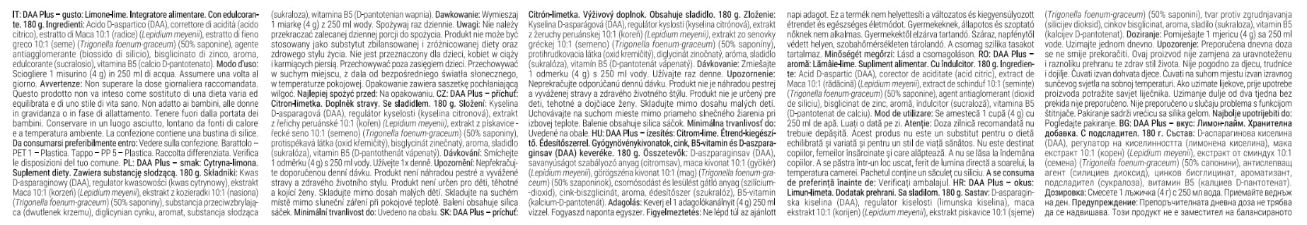 GymBeam DAA Plus 180 g polvere limone lime uomo