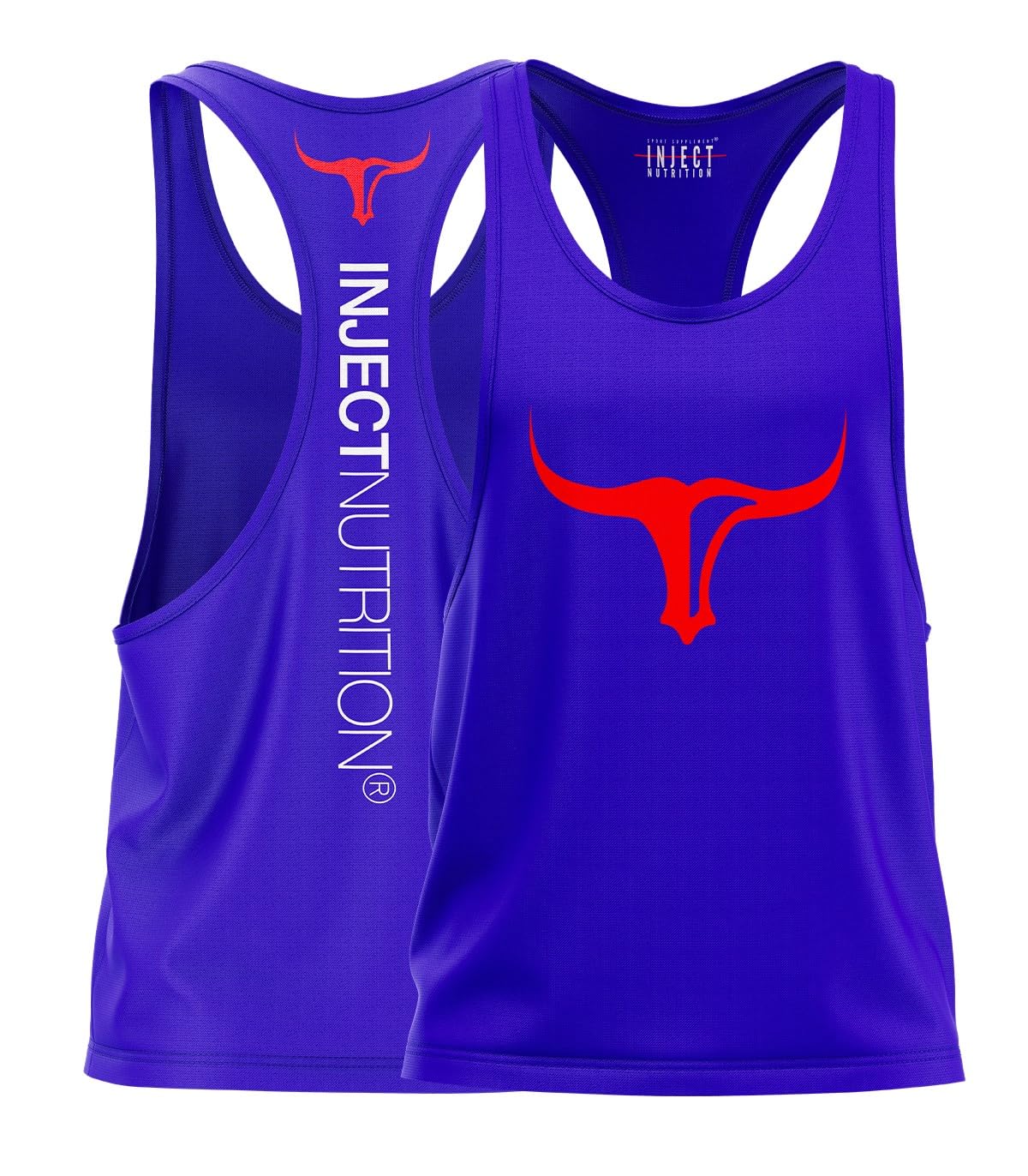 Inject Canotte Tank Top Blu Torus Rosso Unisex Palestra