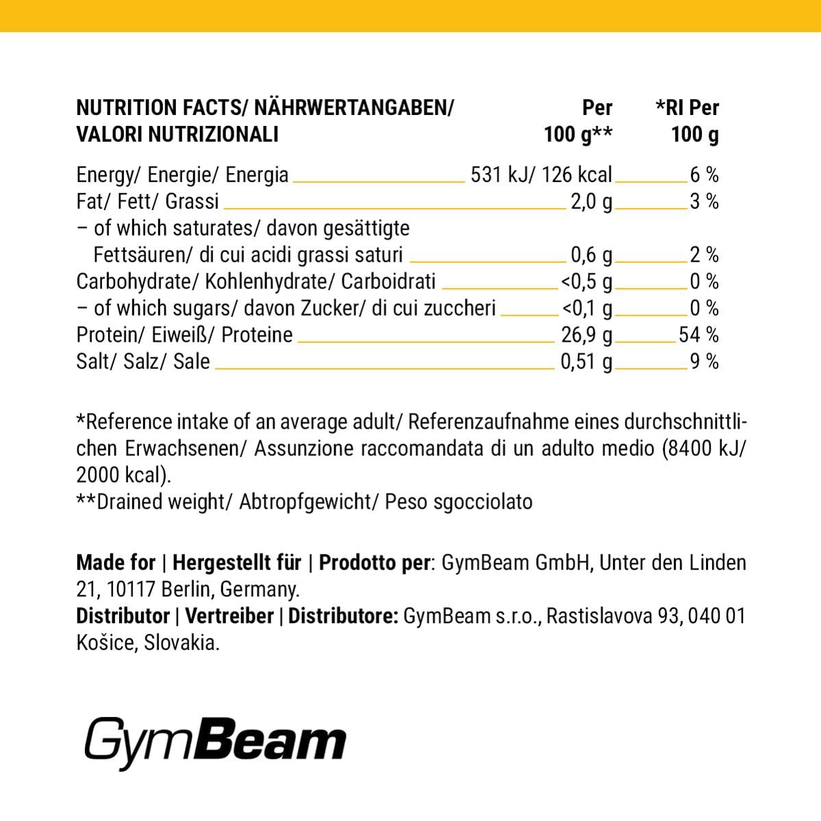 GymBeam Petto di Pollo 12x155 g Alto Proteico