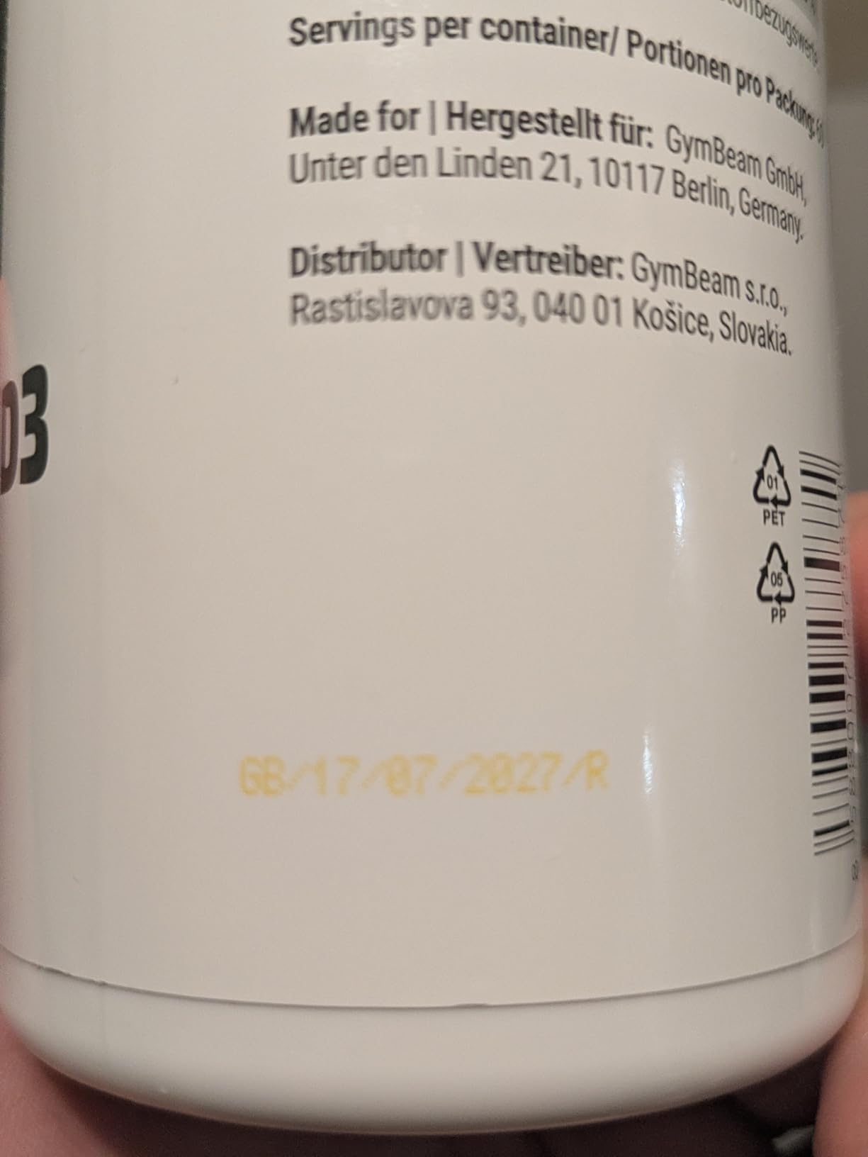 GymBeam Vitamina D3 1000 UI capsule 365 pz ossa e immunità