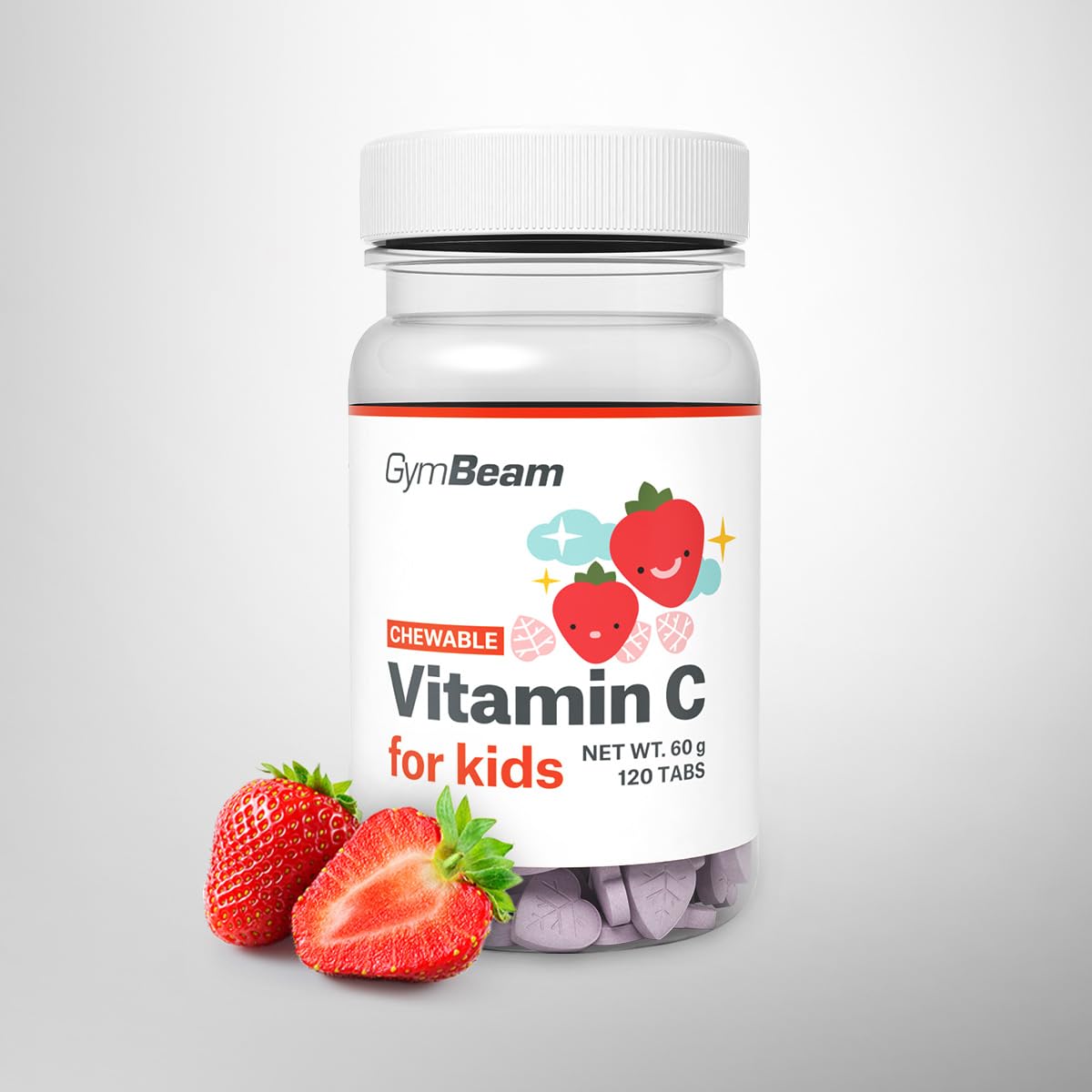 GymBeam Vitamina C bambini masticabili 120 cps fragola D3 zinco