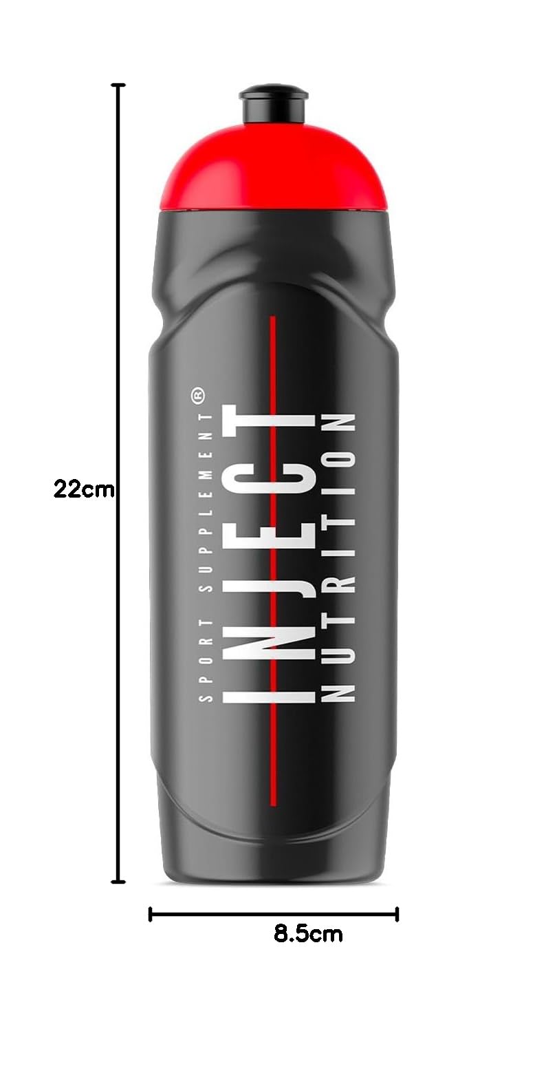 INJECT NUTRITION Borraccia 750ml bottiglia palestra nero rosso