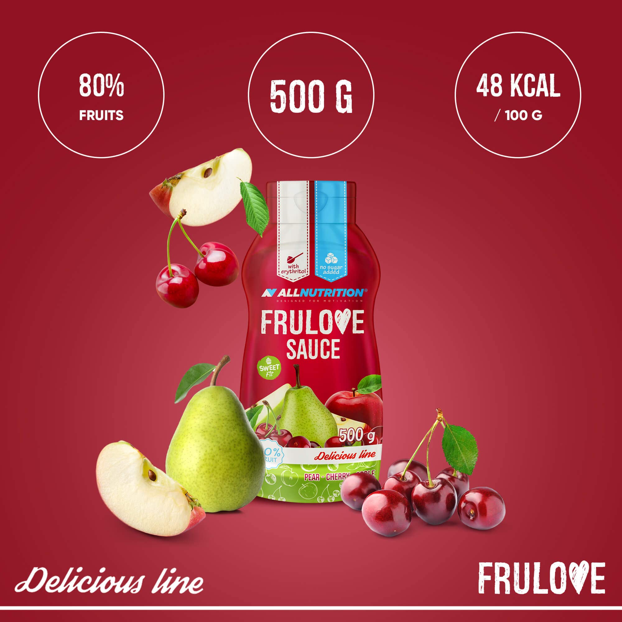 AllNutrition Frulove Salsa Pera Ciliegia Mela 500 g