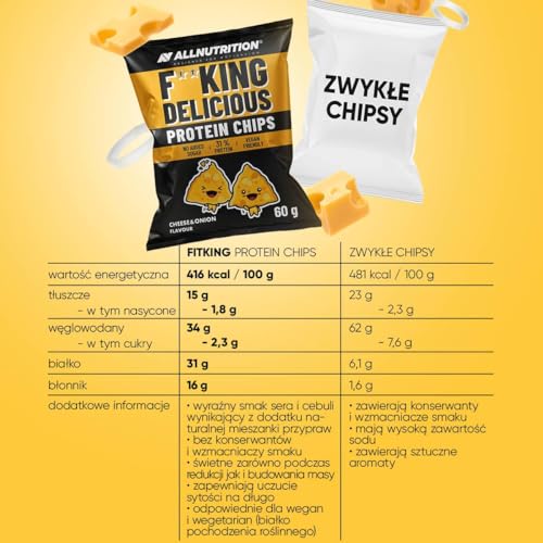 AllNutrition FitKing Protein Chips Cheese Onion 60 g