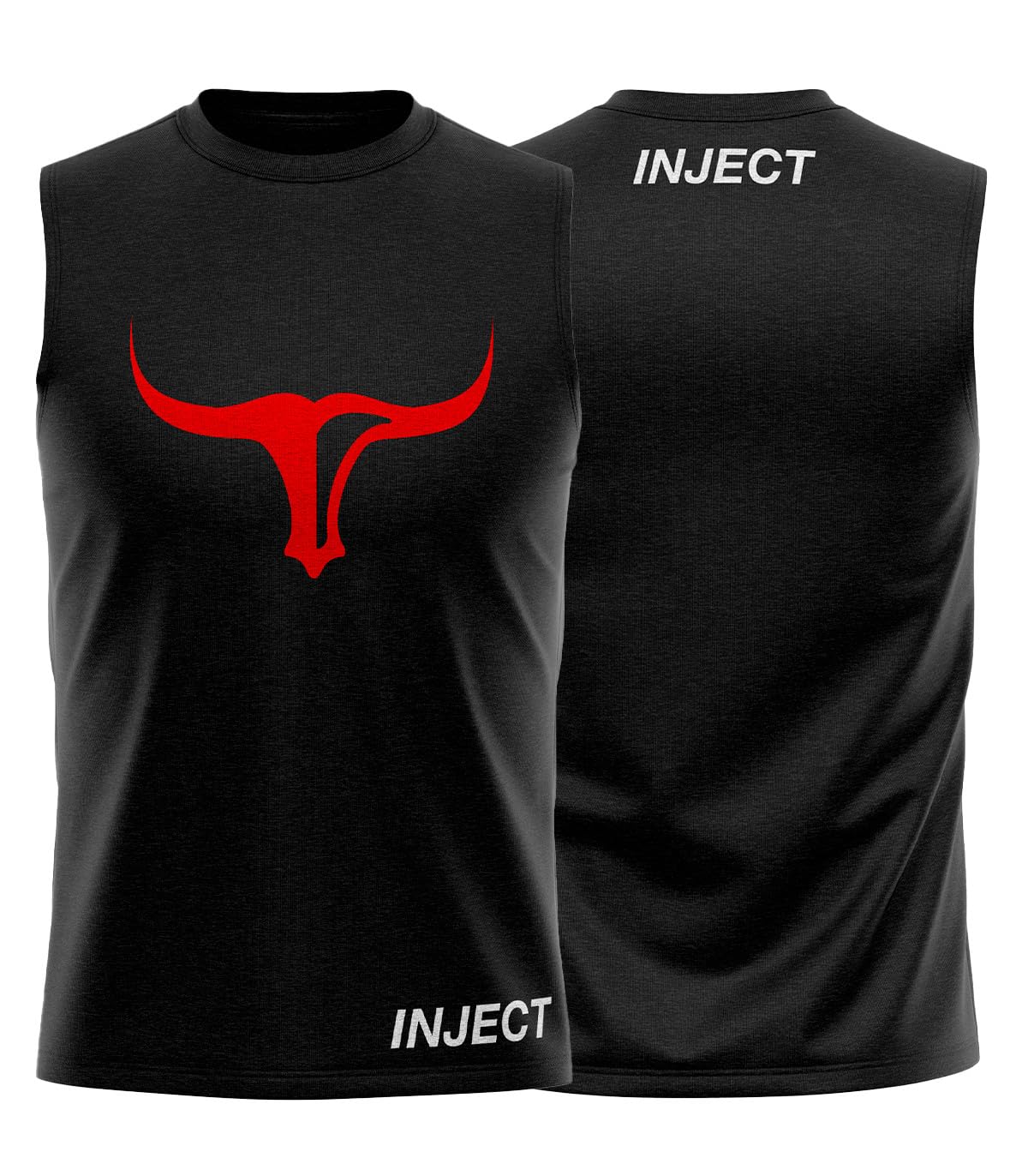 Inject Nutrition Sleeveless Muscle Maglia Nera Cotone