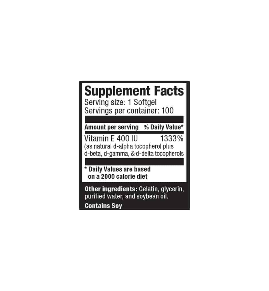 Ultimate Nutrition Vitamin E 400 IU integratore 100 softgel