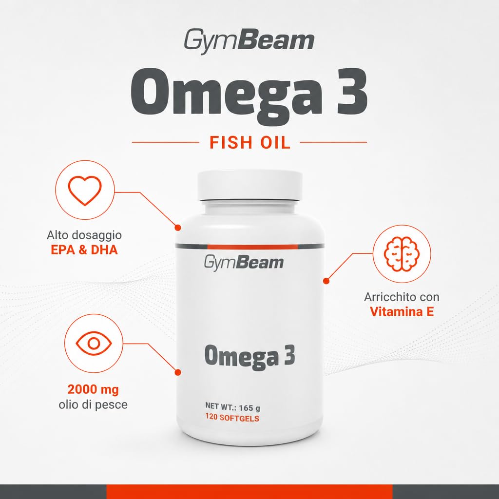 GymBeam Omega 3 Olio Pesce 60 Capsule EPA DHA