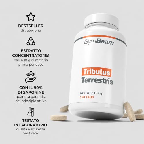 GymBeam Tribulus Terrestris integratore 120 compresse 1200 mg uomo