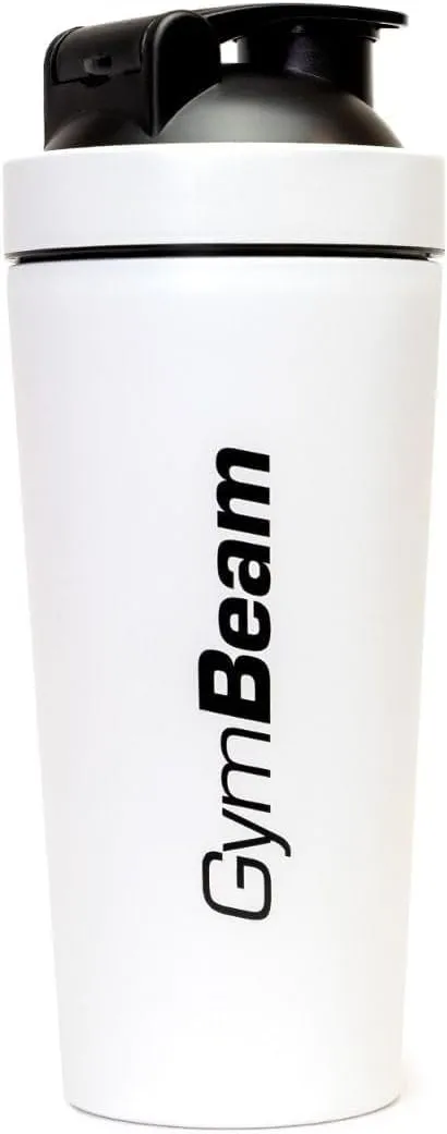 GymBeam Steel Shaker Proteine 750 ml Bianco Acciaio